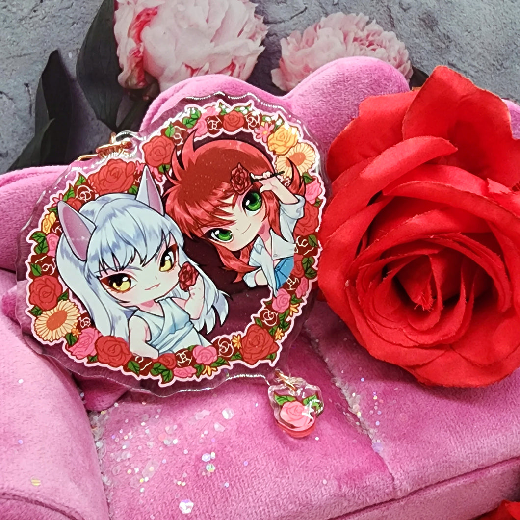 Heart Wreath Fox Charm